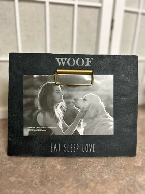 Grasslands Road Cement Clip Woof Eat Sleep Love Frame